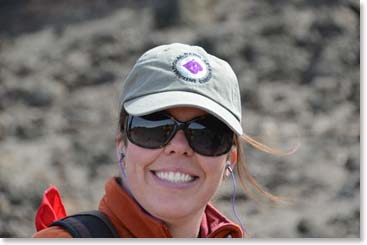 Holly smiling at high altitude