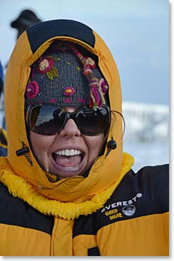 Holly looking happy to be on the summit