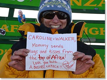A message from Mom from the top of Africa