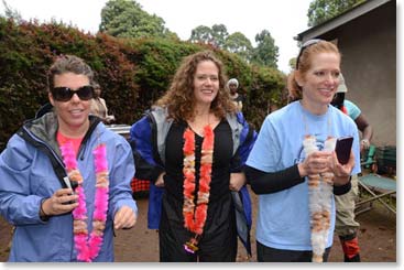 Holly, Coroline and Elizabeth at the end of the trail