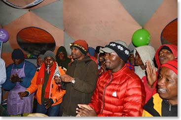 More of the happy, spiritual songs of the staff kept the evening going.