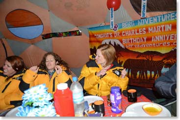Later, when Neil Diamond started, the girls began singing along to “Sweet Caroline”.