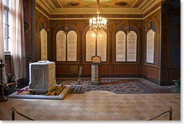 At the Cathedral at Peter and Paul Fortress, we saw where Nicholas II and his family are at rest.  Their bodies were finally returned here in 1999.