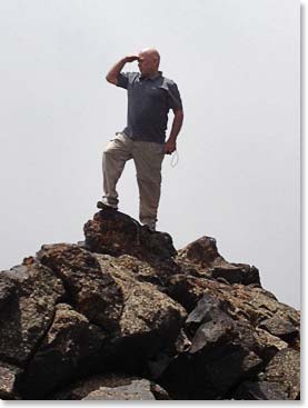 At our high point of 13,000 feet Chet strikes a pose.