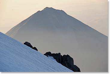 Summit day, with Little Ararat adjacent to our climb