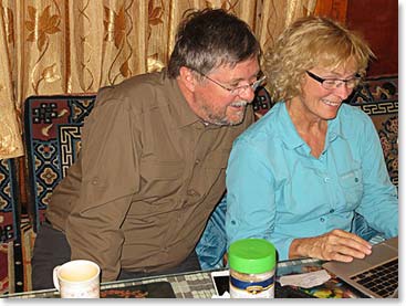 We have wireless in some of our lodges.  Gerry and Wendy enjoyed talking to their son in Edmonton by Skype. 