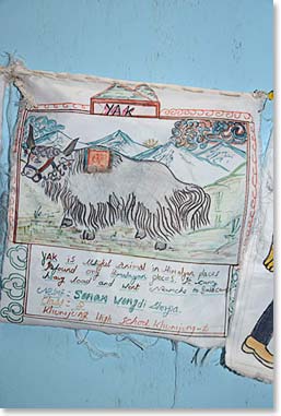 Yak art by a student named Sonam Wongdi Sherpa