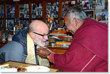 Fred receiving his blessing