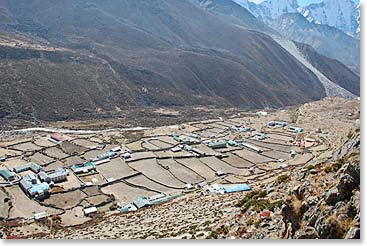 The view of Pheriche from above.  This will be our home for two nights before we move higher.