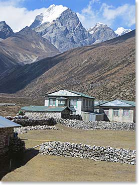 Pheriche is set in an open windy valley at over 4300 meters.  Our lodge is cozy however.
