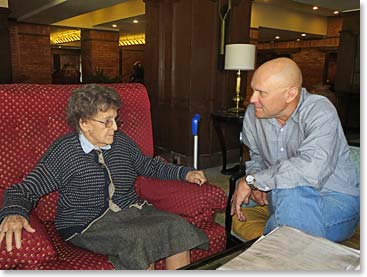 At the Yak and Yeti famous mountaineering personalities are a common sight in the lobby.  Wally enjoyed catching up with Elizabeth Hawley, who has lived in Kathmandu and chronicled international climbing expeditions since 1959.