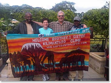The sign that welcomed the team