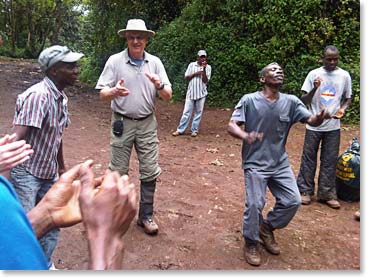 Bruce partaking in the dance