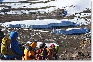 Descending from the summit into Crater Camp