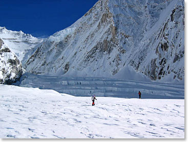 Climbers making their way to Camp II