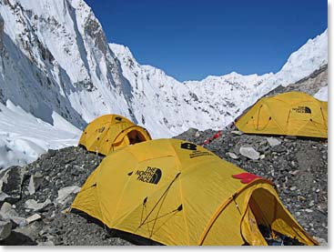 Tents set-up at Camp II
