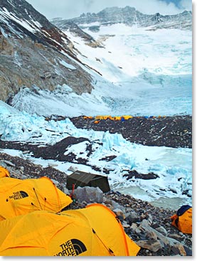 View of the Lhotse Face from Berg Adventures Camp II
