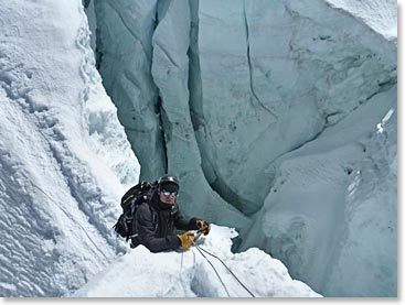 Todd well aware he is surrounded by crevasses