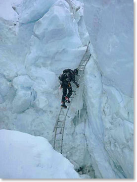 Looks like the Sherpas had Toru make a ladder! Ha ha!