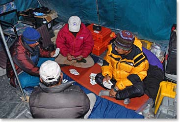 Pass the time by playing cards 