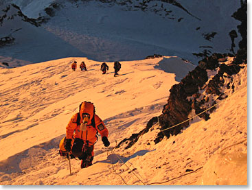 Climbing to the summit