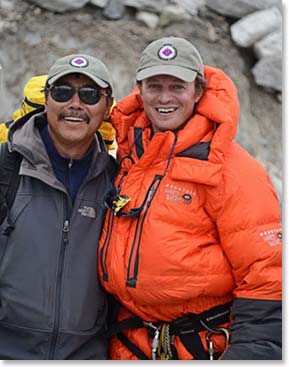 Temba and Daniel at Base Camp