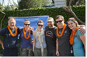 The team shortly after arriving in Kathmandu