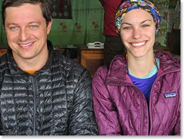 Cassidy and Daniel during the trek to Base Camp