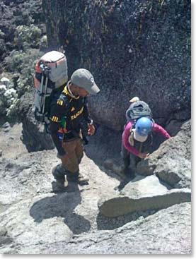 The trail to Karanga took us over this steep Barranco wall