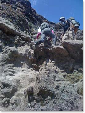 Patty moving over the Barranco wall