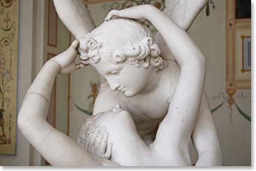 Antonio Canova's 'Psyche revived by Cupid's Kiss'; this photo is representing the God’s Cupid and Psyche in a moment of love and emotion as Cupid has just awoken Psyche with a kiss