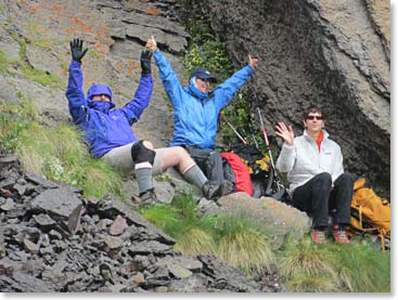 Tim, Margaret and Terri enjoy themselves at our lunch break.