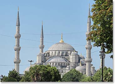 Blue mosque-The Mosque gets its name from the 20,000 handmade ceramic blue Iznik tiles surrounding the walls of the interior