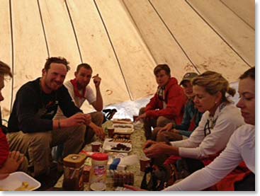 Mehmet had snacks waiting for us when we arrived at high camp.