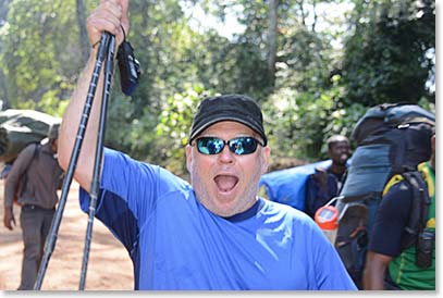 Papa Chet Mganga at the trails end and ready for the celebration to begin!