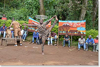 Wow, the acrobats were amazing – on uneven dirt no less. You could see these kinds of performances at Cirque du Soleil, here at Mweka, with Berg Adventures. 