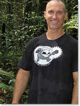 The forest is beautiful and it is great to be moving. Todd is loving our first day walking on Kilimanjaro.