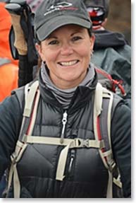 Sue was all smiles at 16,000 feet