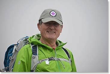 John in the mist at 16,000 feet