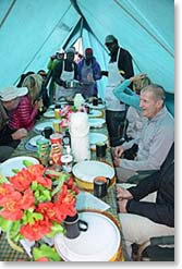 It is impressive to be eating this well at 16,000 feet!  The cooks are amazing.