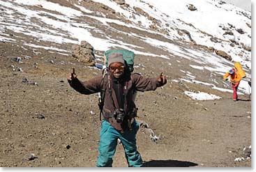 BAI Guide cheering up the team at Stella Point