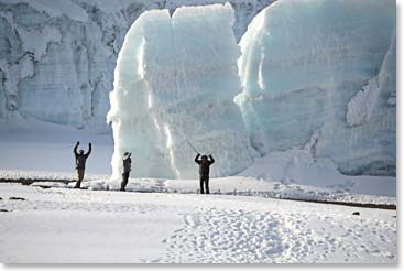 Walking around the glaciers