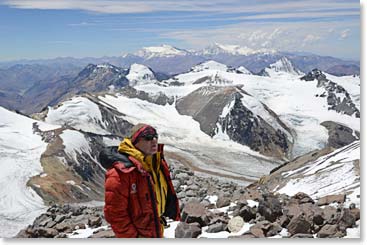 Wally surveys the mountain ahead.