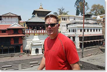 Jim Allen exploring the grounds of the temple
