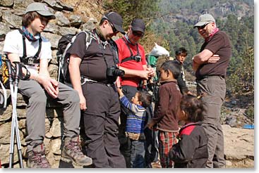 We stopped to meet with some local children along the trails.