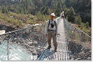 Dave along one of the many bridges we crossed today