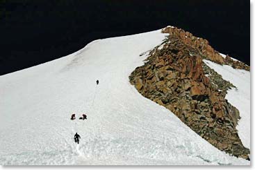 Practicing glacier travel