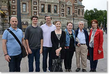 The team together and ready to explore St. Petersburg with our city guide Lina.
