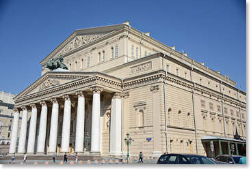 The famous Bolshoi theatre in Moscow