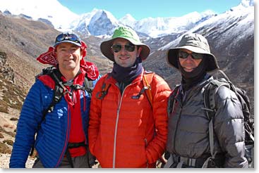The Island Peak climbing team stood in front of their goal.